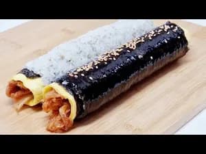 간단한 김치 계란 김밥